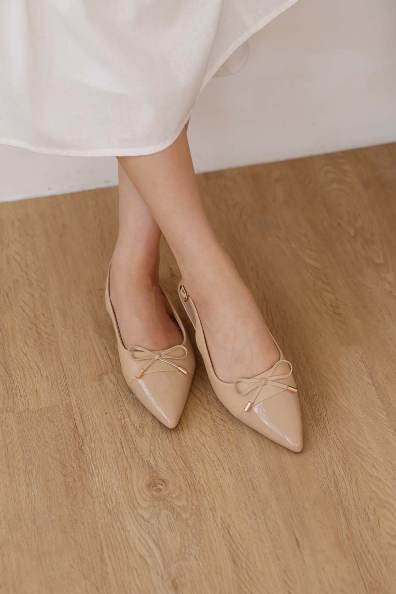 Helia Slingback Cloud Flats in Nude
