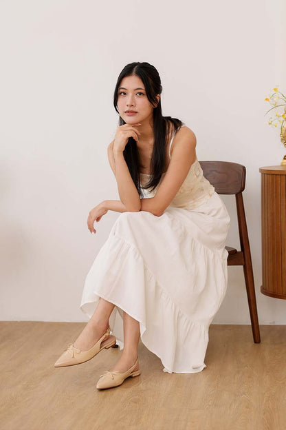 Helia Slingback Cloud Flats in Nude
