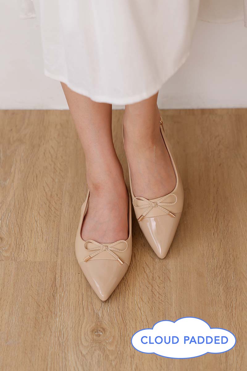 Helia Slingback Cloud Flats in Nude