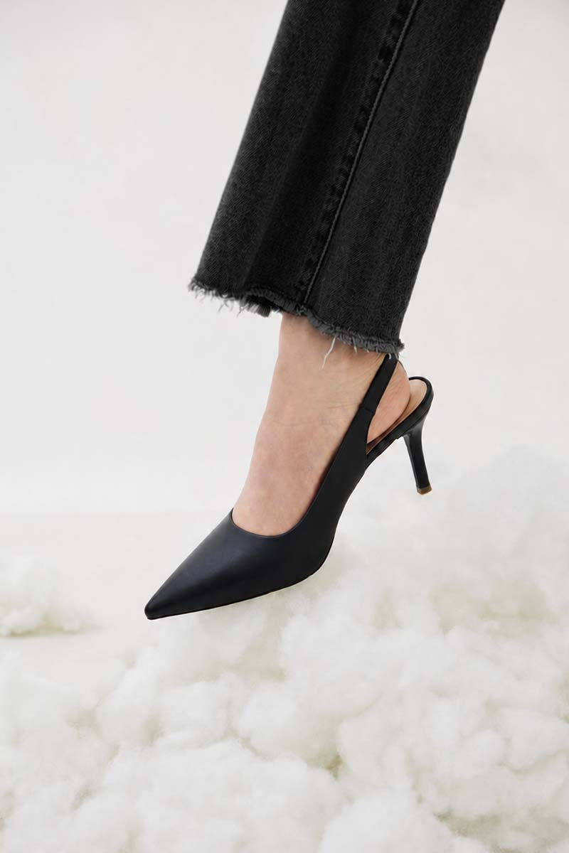 Ingrid Slingback Cloud Heels in Black