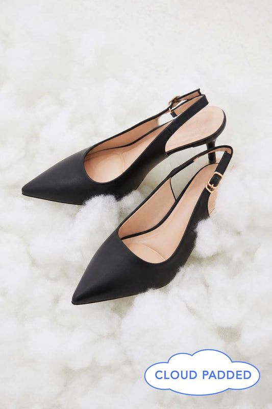 Ingrid Slingback Cloud Heels in Black