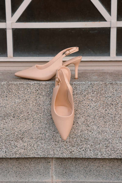 Ingrid Slingback Cloud Heels in Nude