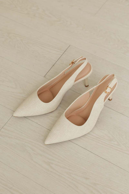 Ingrid Slingback Cloud Heels in Waterproof Linen