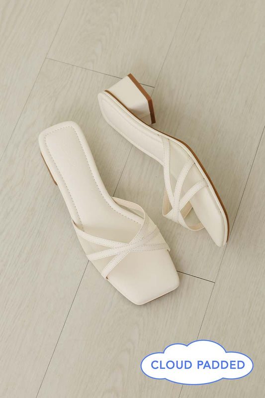 Jovy Contrast Mesh Cloud Block Heels in Cream