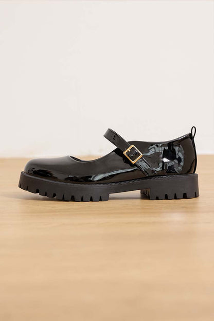 Lissa Patent Platform Mary Jane in Black