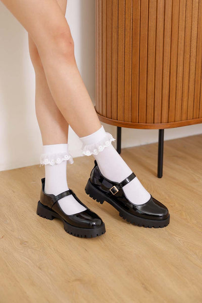 Lissa Patent Platform Mary Jane in Black