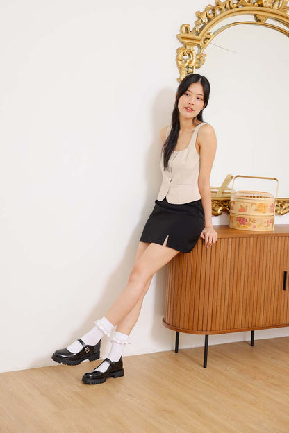Lissa Patent Platform Mary Jane in Black