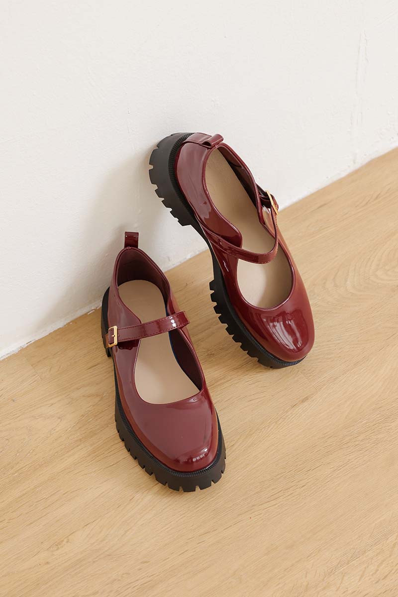 Lissa Patent Platform Mary Jane in Wine