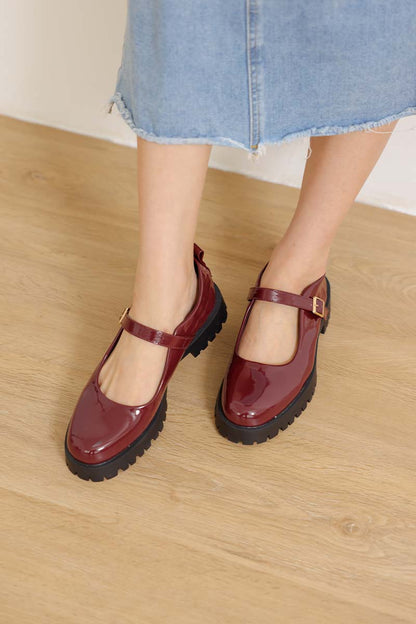 Lissa Patent Platform Mary Jane in Wine