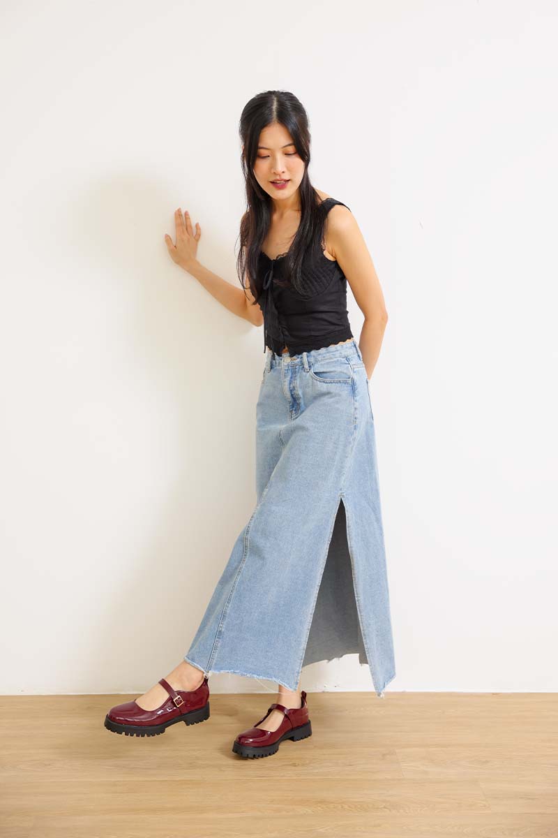 Lissa Patent Platform Mary Jane in Wine