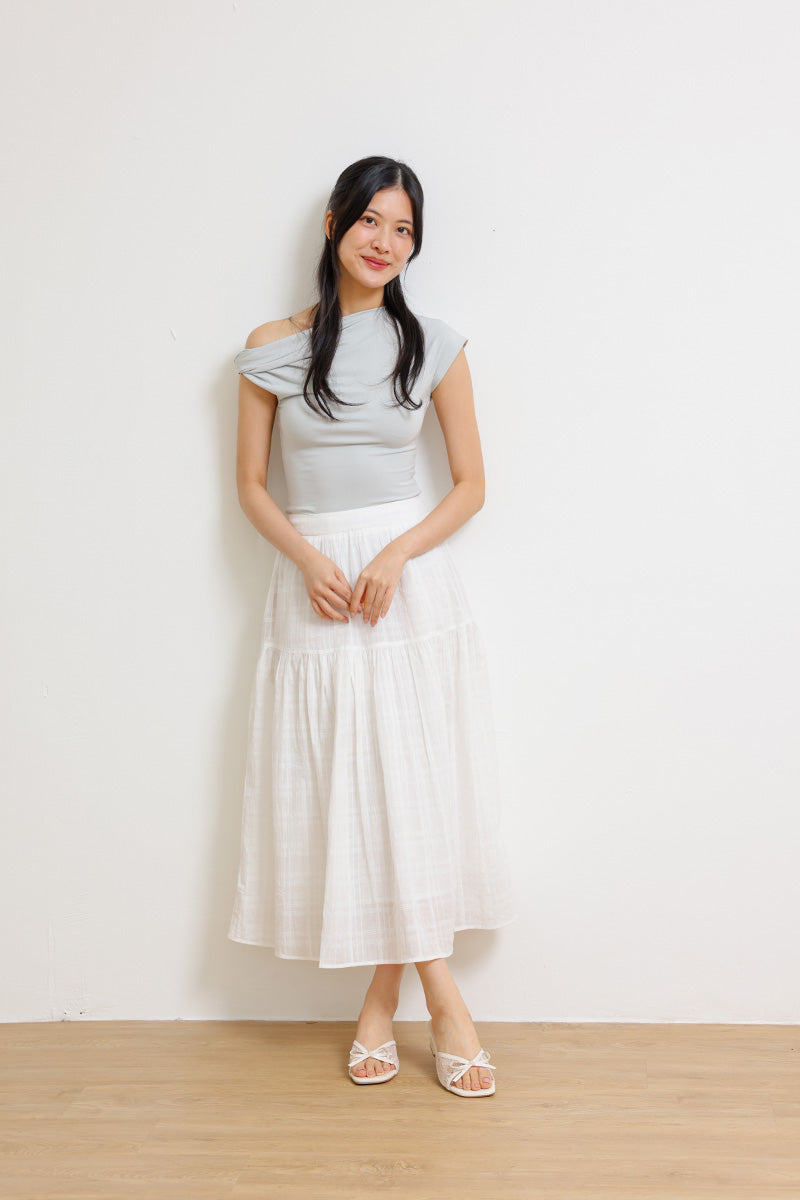 Livia Lace Block Heels in Cream Patent