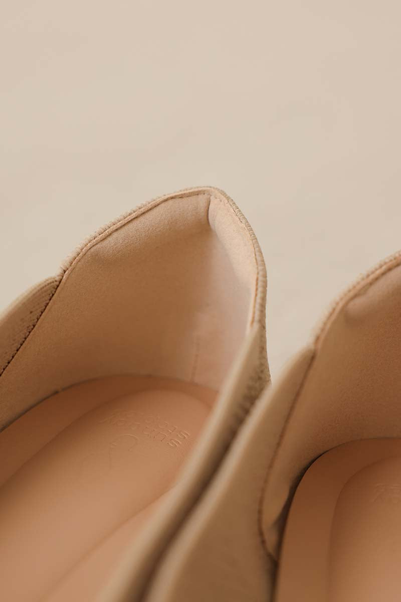 Lumina Bow Knit Flats in Nude