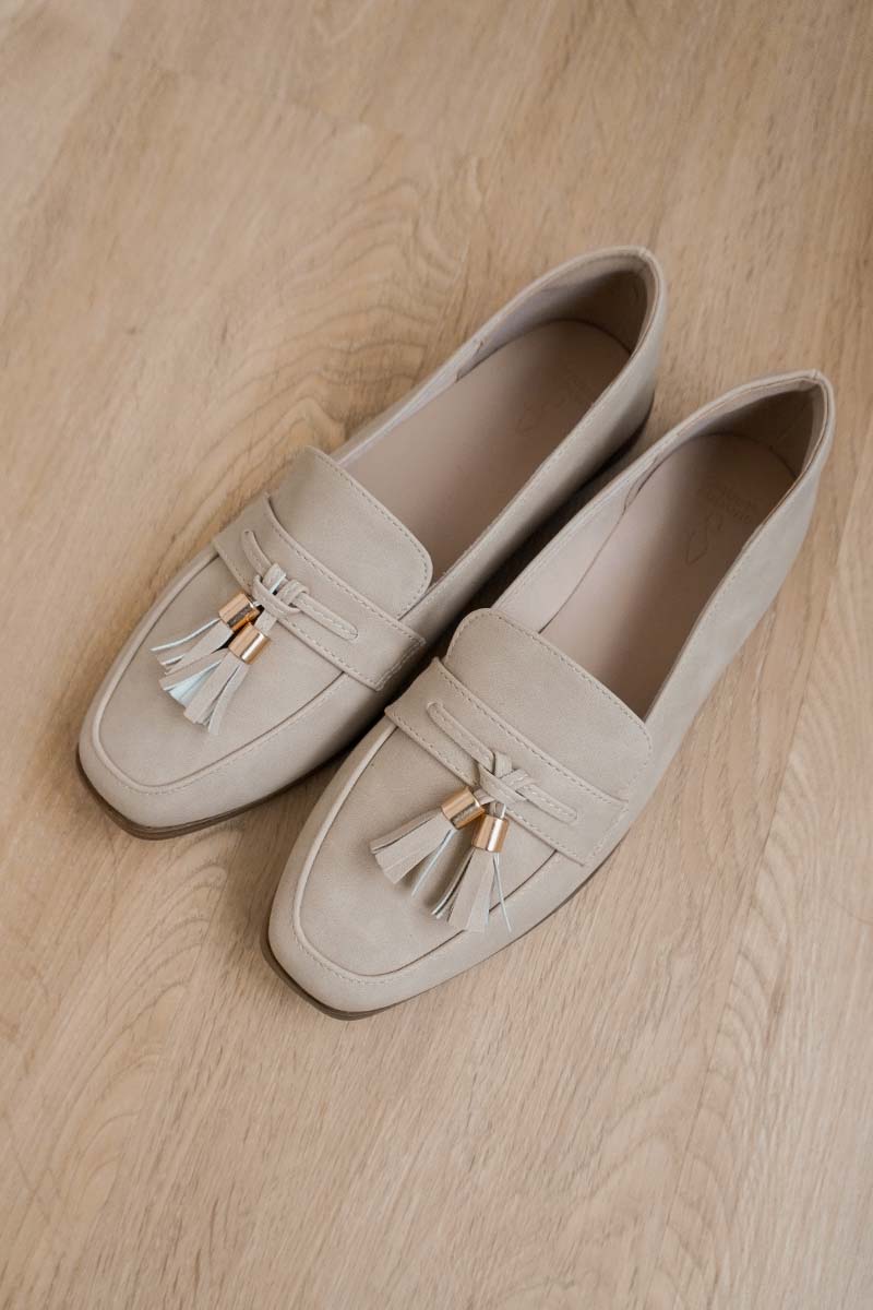 Lunelle Loafers in Waterproof Suede Taupe