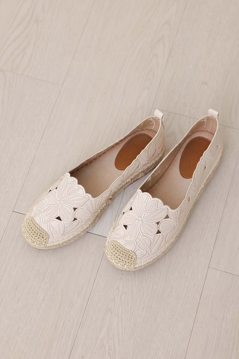 [PRE-ORDER] Maris Floral Espadrille in Ivory
