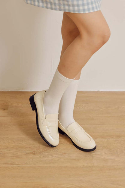Mavi Patent Loafers in Cream