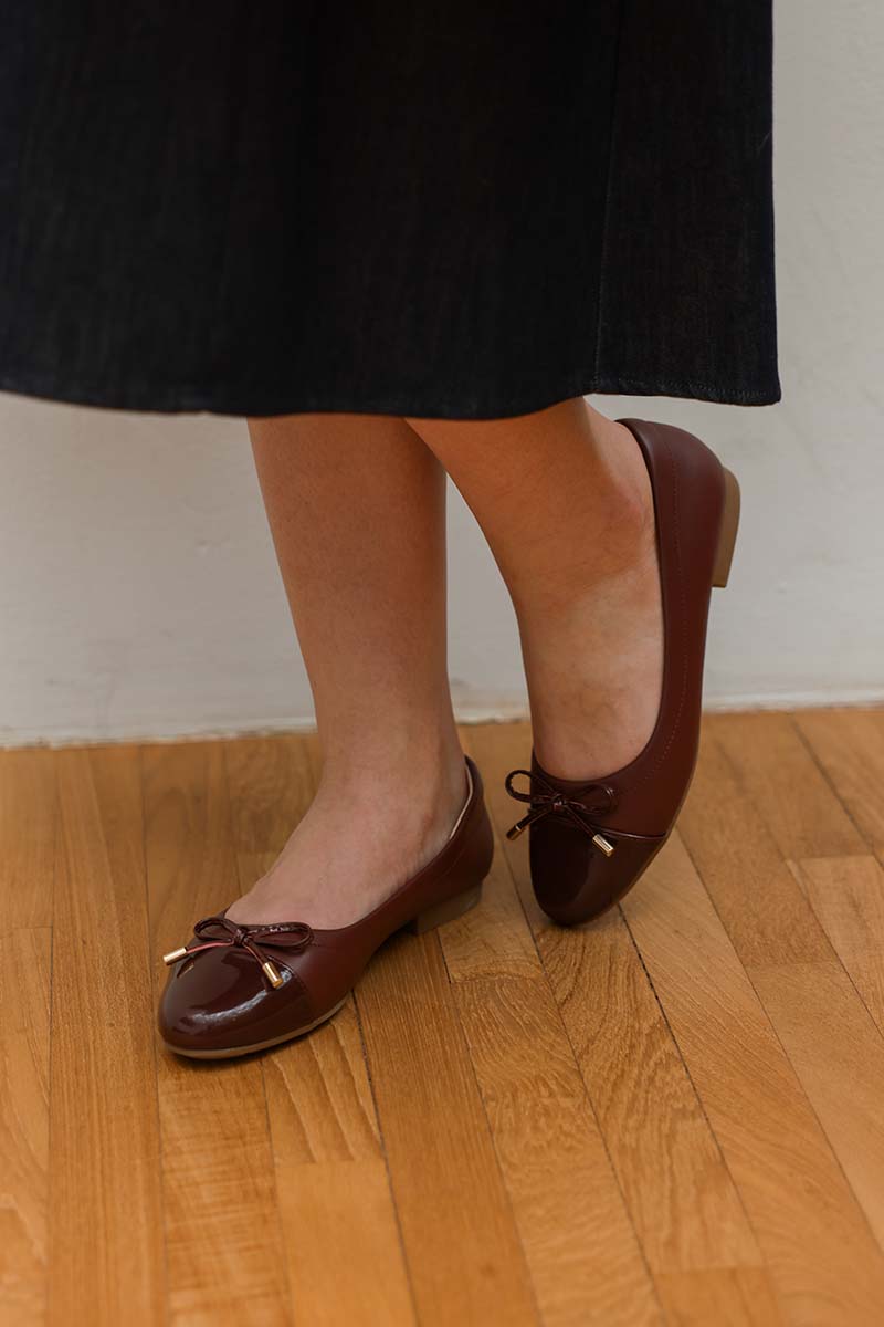 Megumi Ballet Cloud Flats in Wine