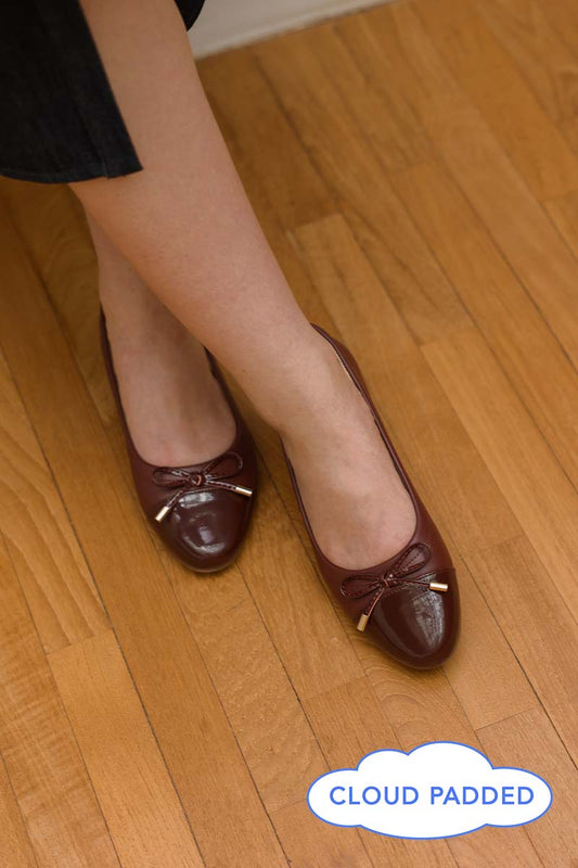 Megumi Ballet Cloud Flats in Wine