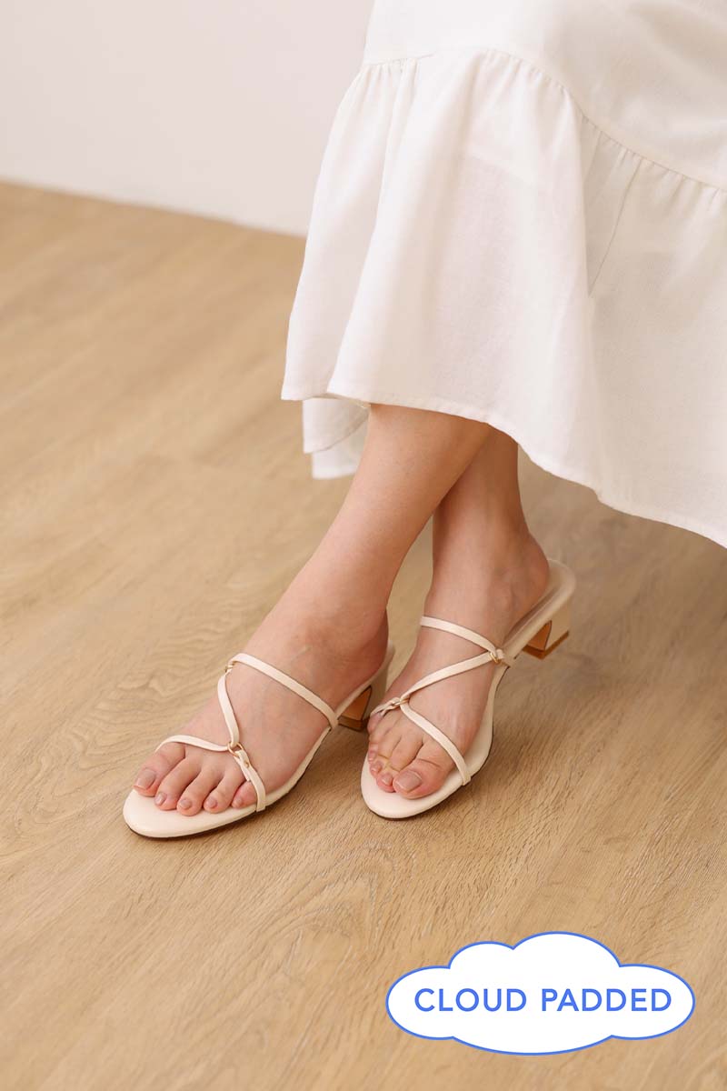 Mella Strappy Heels in Cream