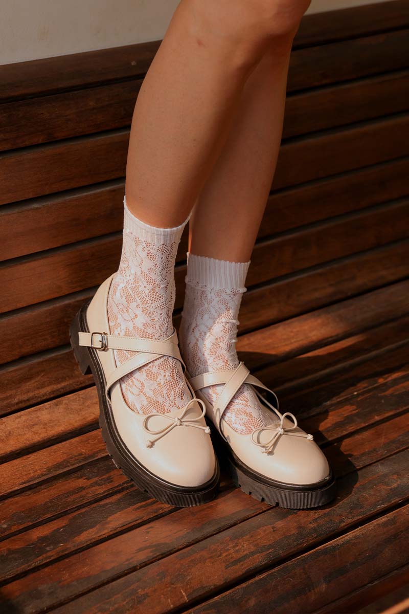 Nicole Platform Mary Jane in Cream