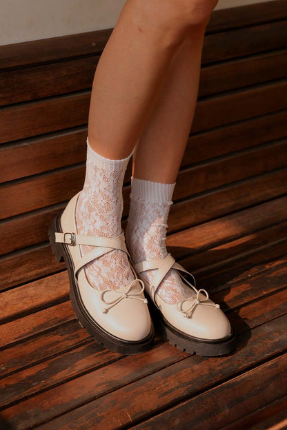 Nicole Platform Mary Jane in Cream