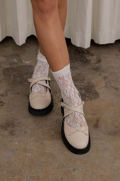 Nicole Platform Mary Jane in Cream