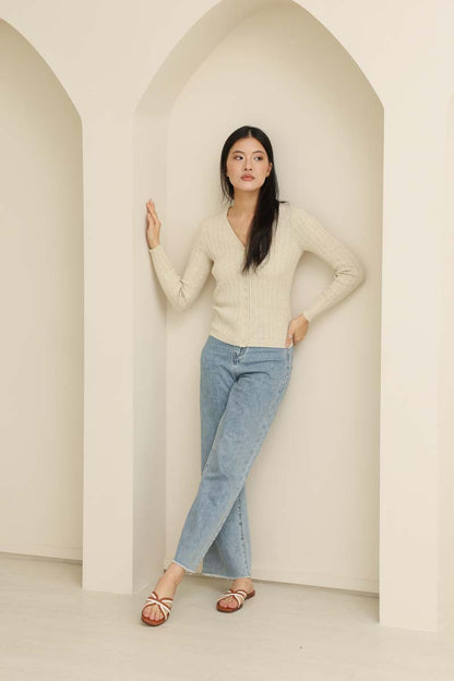 Nori Cloud Contrast Sliders in Cream/Tan