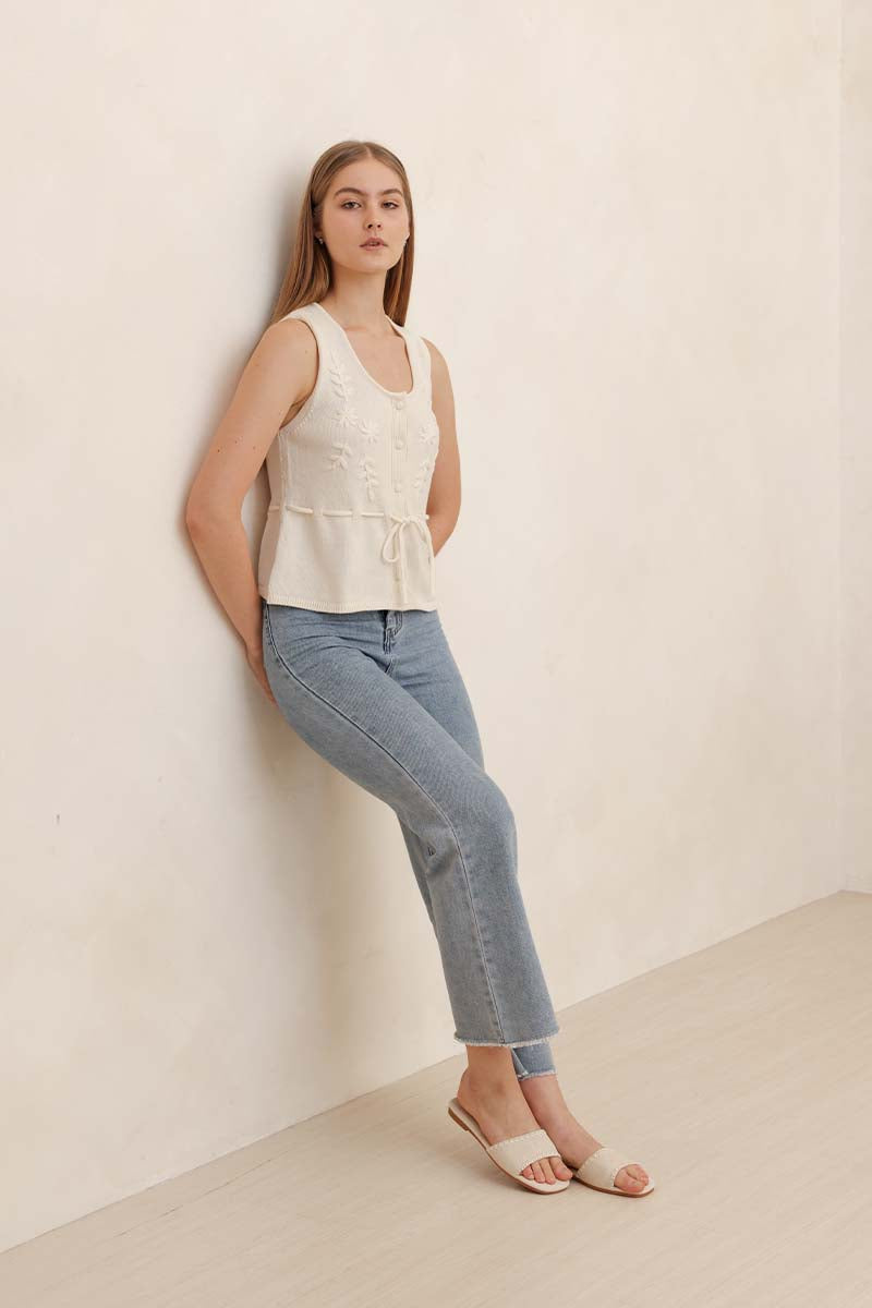 Onda Crochet Sliders in Waterproof Linen
