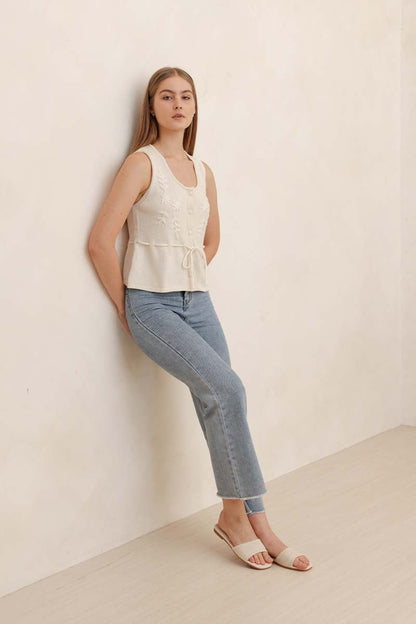 Onda Crochet Sliders in Waterproof Linen