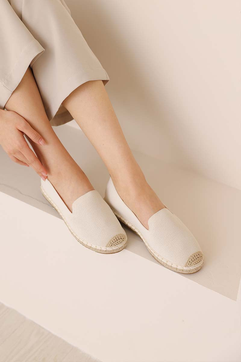 Ravena Espadrille Flats in Cream