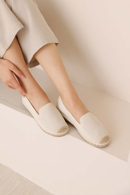 Ravena Espadrille Flats in Cream