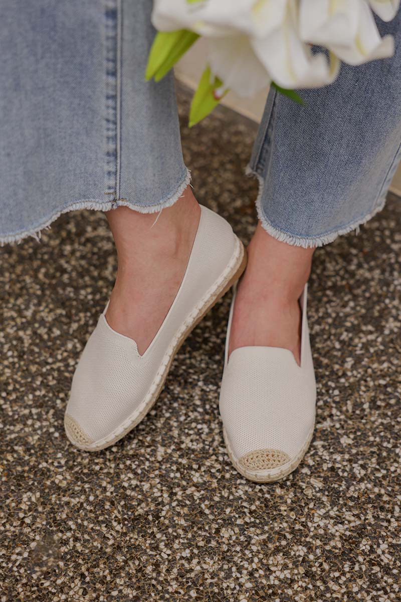 Ravena Espadrille Flats in Cream