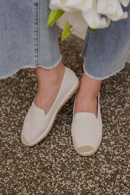 Ravena Espadrille Flats in Cream