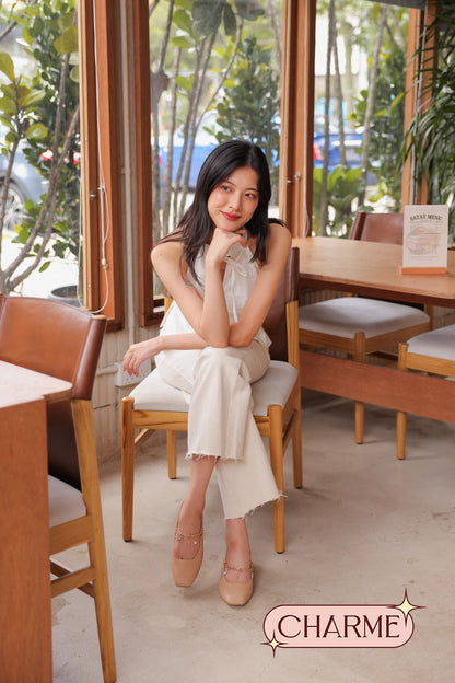 Rosavie Charmé Maryjane Flats in Nude