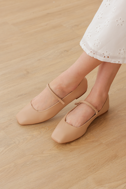 Rosavie Charmé Maryjane Flats in Nude