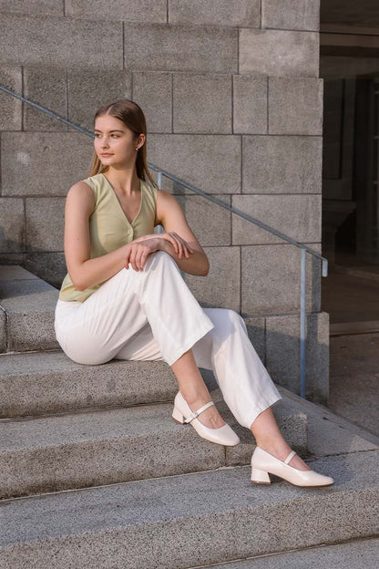 Roxxy Cloud Maryjane Heels in Cream