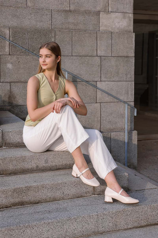 Roxxy Cloud Maryjane Heels in Cream