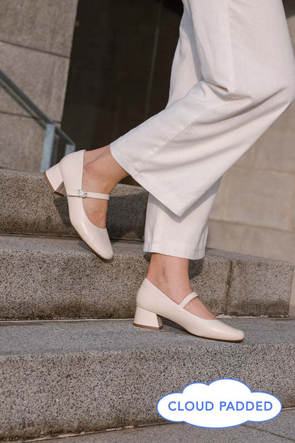 Roxxy Cloud Maryjane Heels in Cream