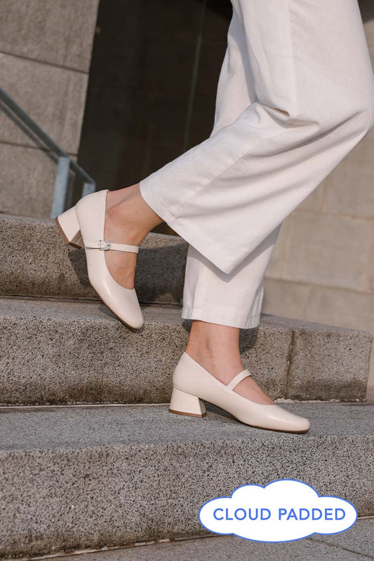Roxxy Cloud Maryjane Heels in Cream