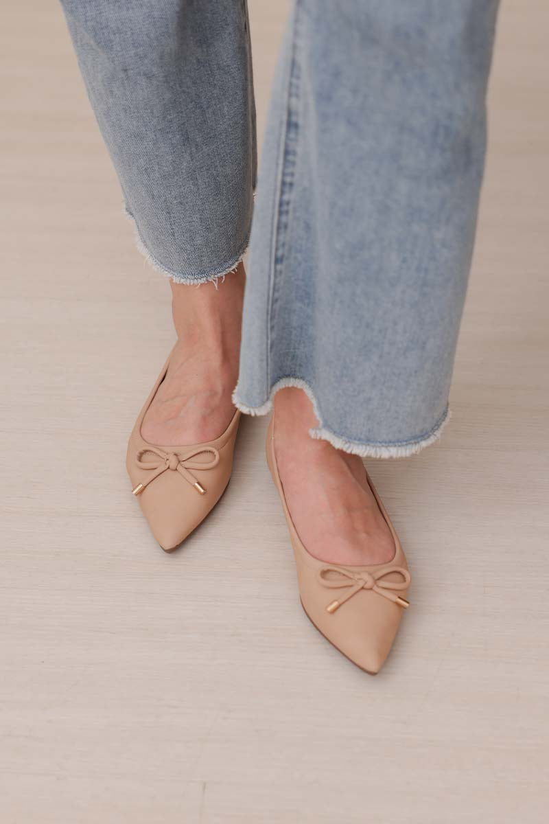 Rumi Bow Flats in Nude