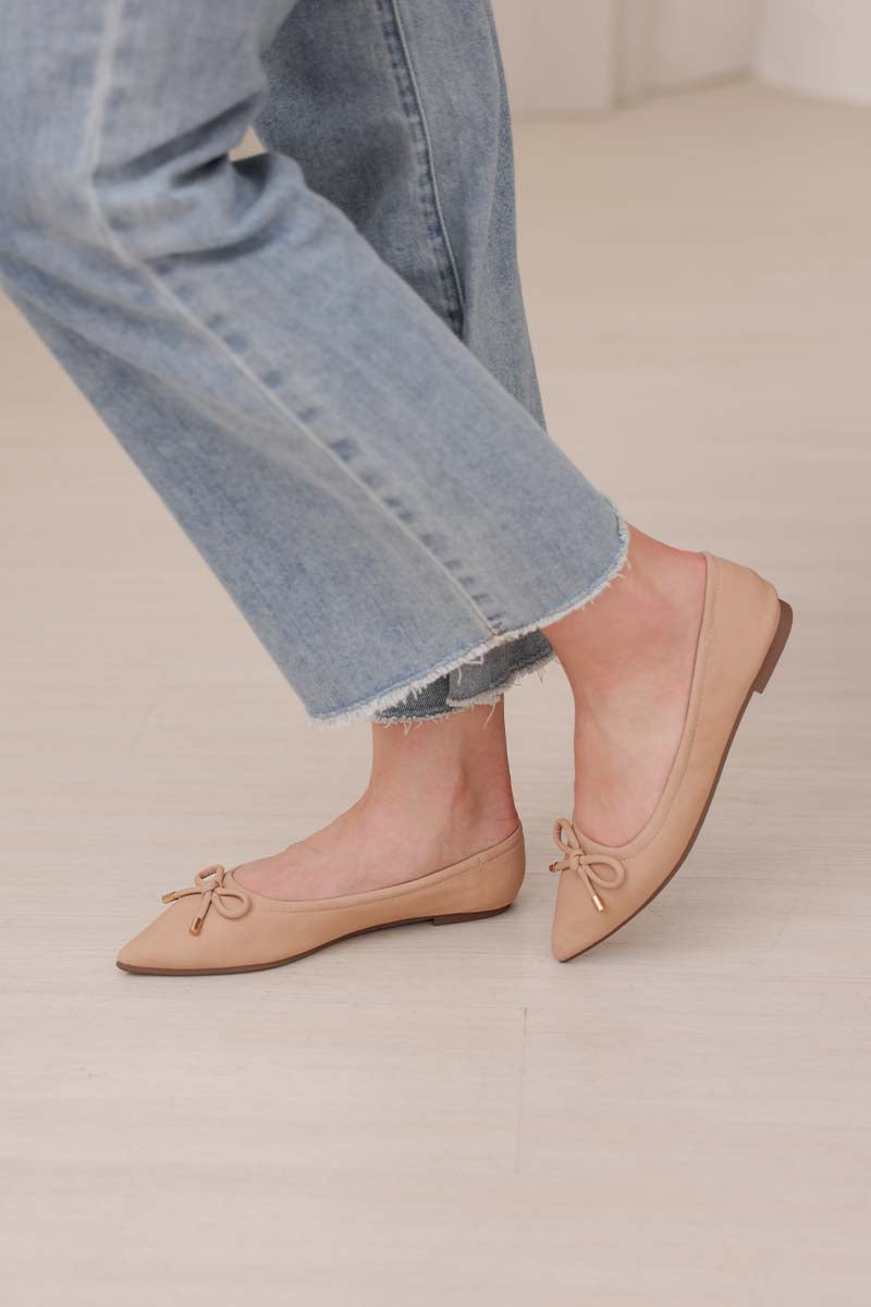 Rumi Bow Flats in Nude