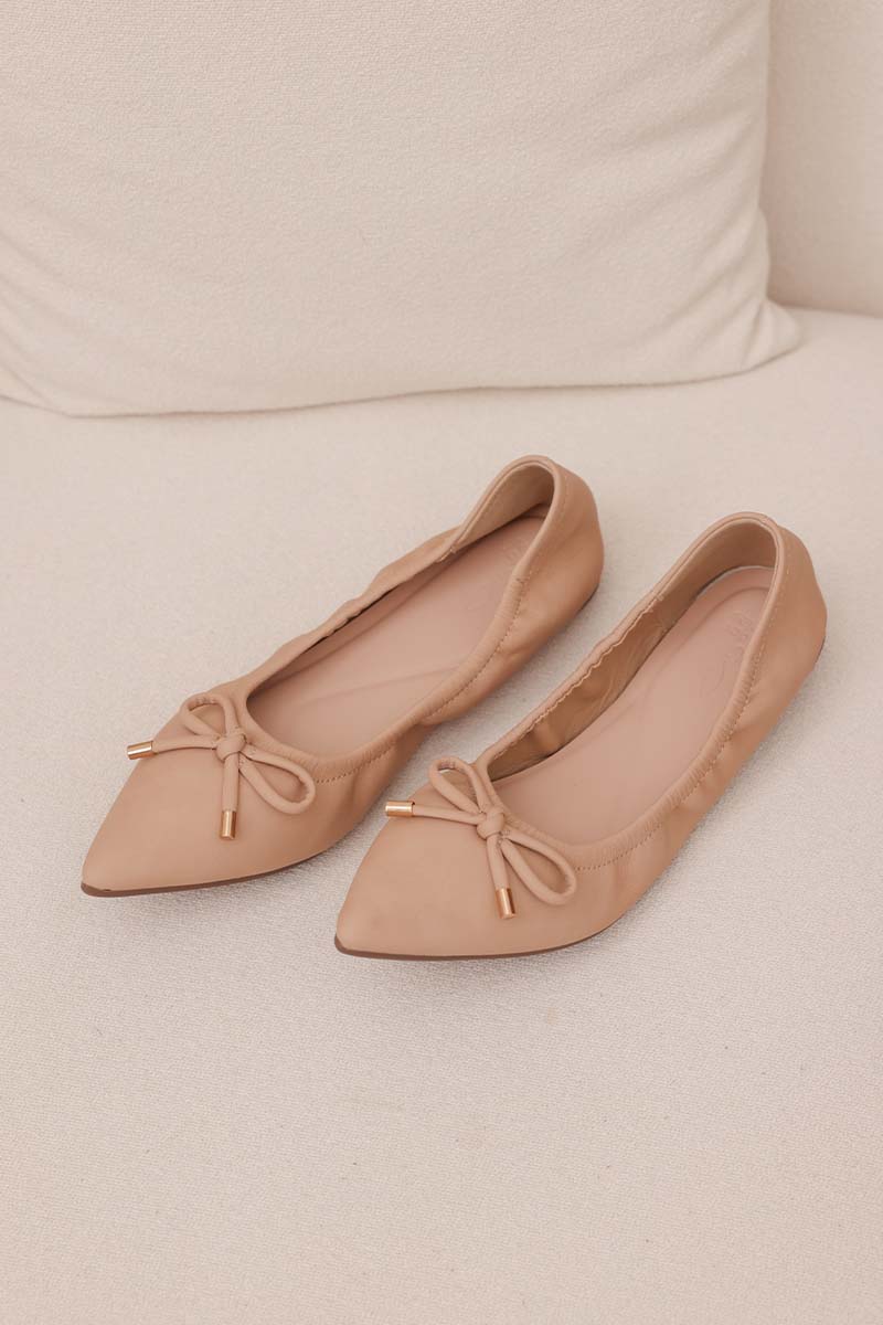 Rumi Bow Flats in Nude
