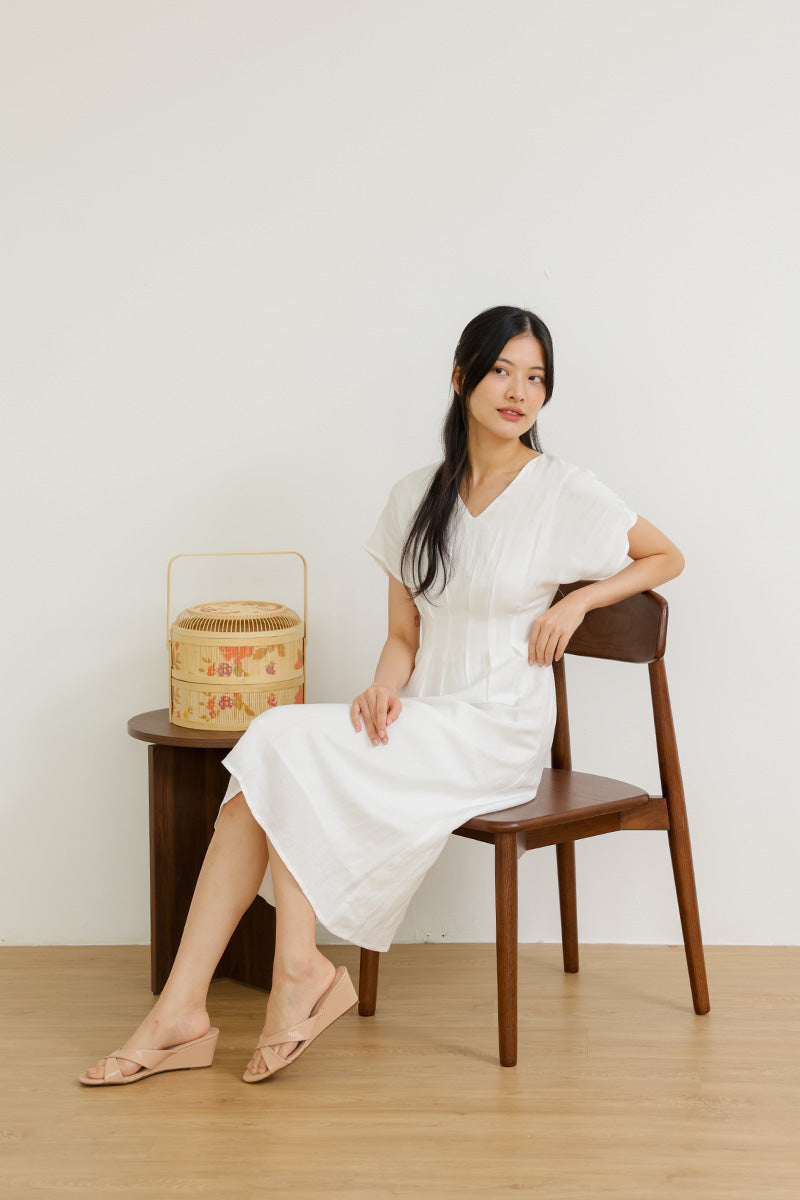 Selune Cross Strap Wedges in Nude