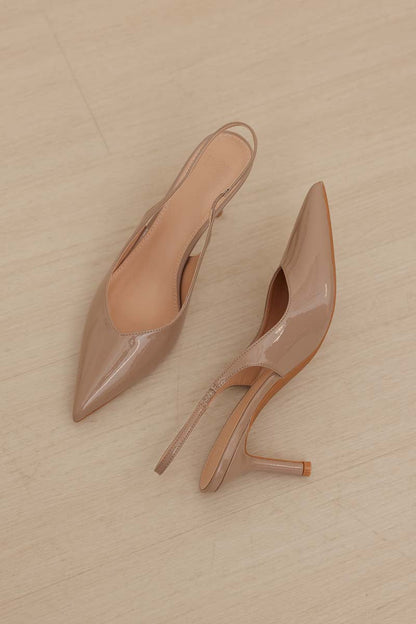 Serena Slingback Heels in Nude
