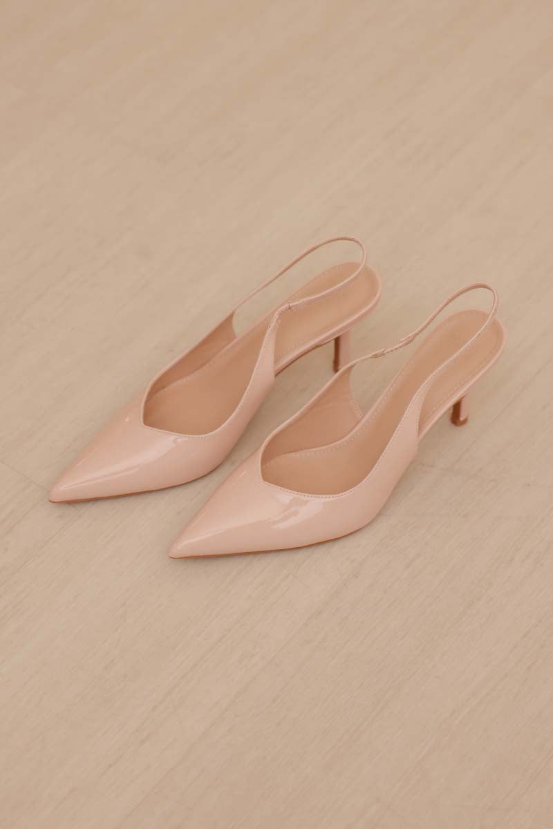 Serena Slingback Heels in Soft Pink
