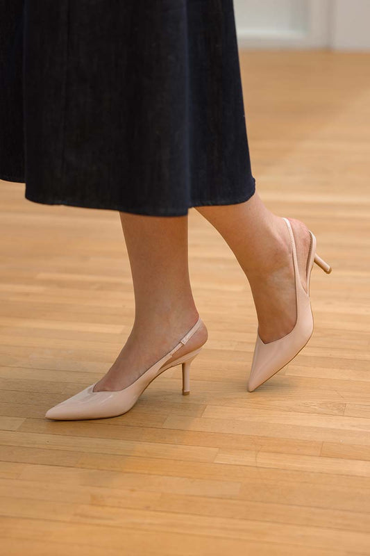 Serena Slingback Heels in Soft Pink