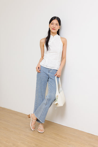 Sonder Strappy Cloud Heels in Waterproof Linen
