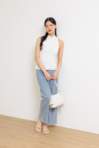 Sonder Strappy Cloud Heels in Waterproof Linen