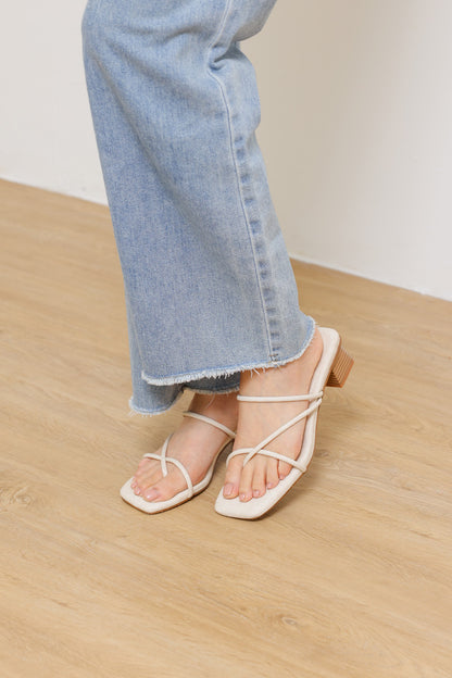 Sonder Strappy Cloud Heels in Waterproof Linen