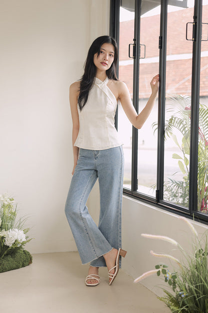 Tayra Strappy Cloud Block Heels in Cream