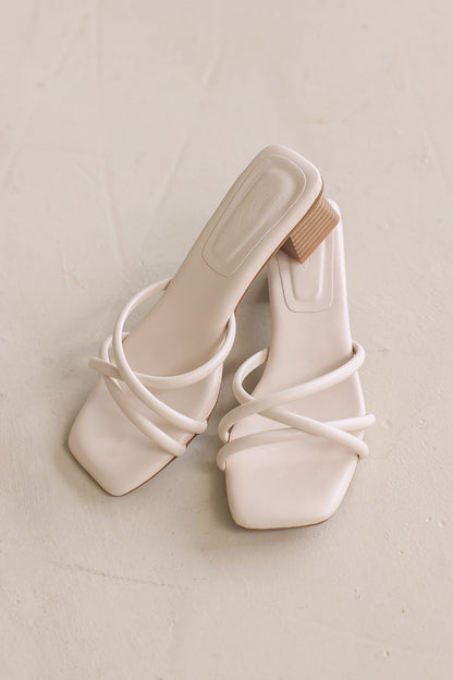 Tayra Strappy Cloud Block Heels in Cream